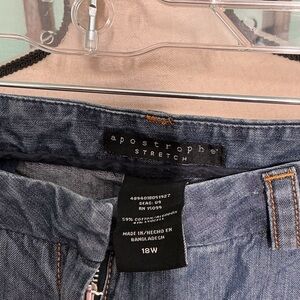 Apostrophe Stretch Denim Capri Pants Women Plus 18W Lightweight Jeans